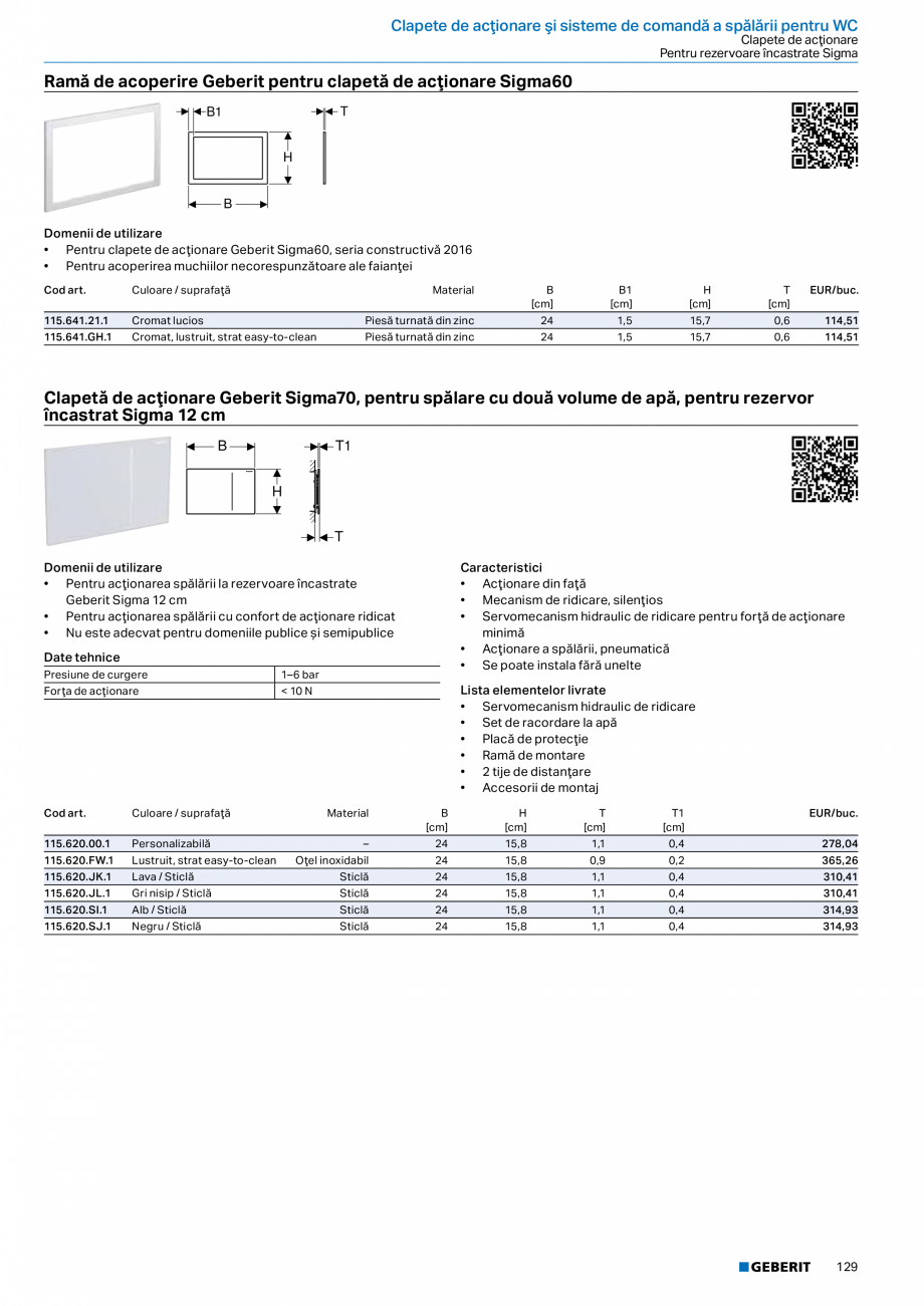 Pagina 128-Catalog GEBERIT - Sisteme sanitare - 2022  Catalog, brosura Romana instalare in pereți sistem...