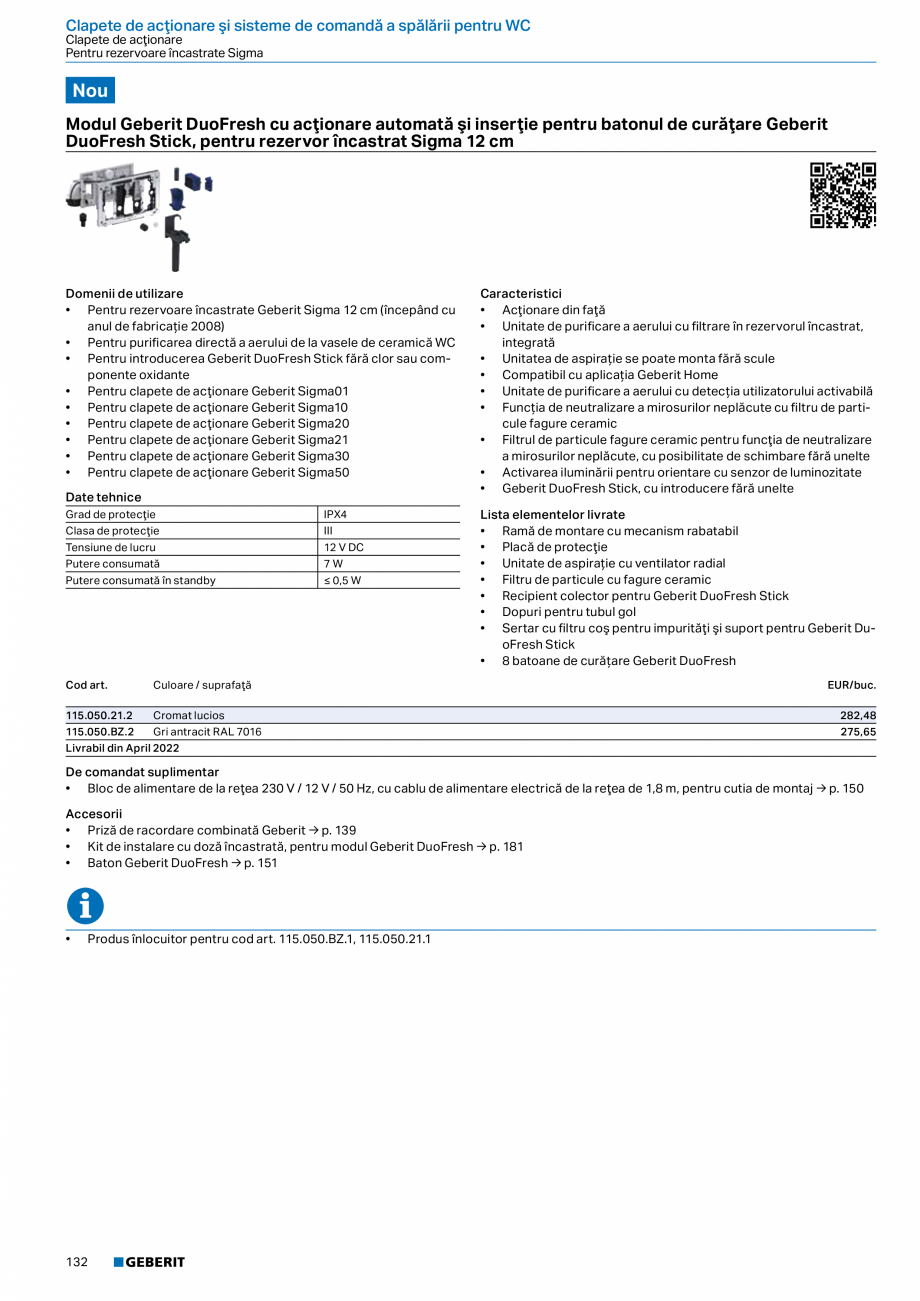 Pagina 131-Catalog GEBERIT - Sisteme sanitare - 2022  Catalog, brosura Romana nt de instalare Geberit Duofix...