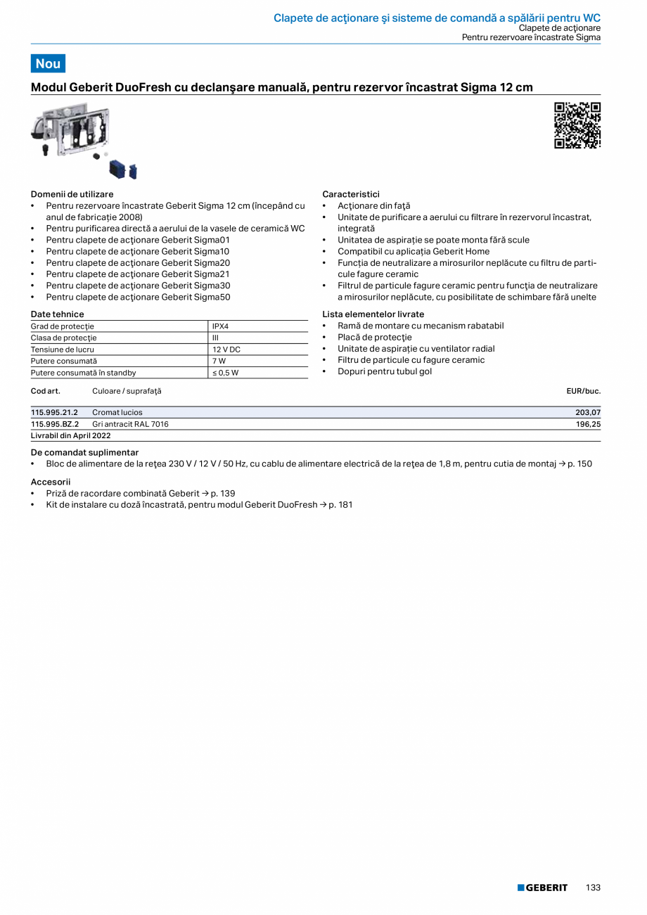 Pagina 132-Catalog GEBERIT - Sisteme sanitare - 2022  Catalog, brosura Romana lemn
• Picioare galvanizate
•...