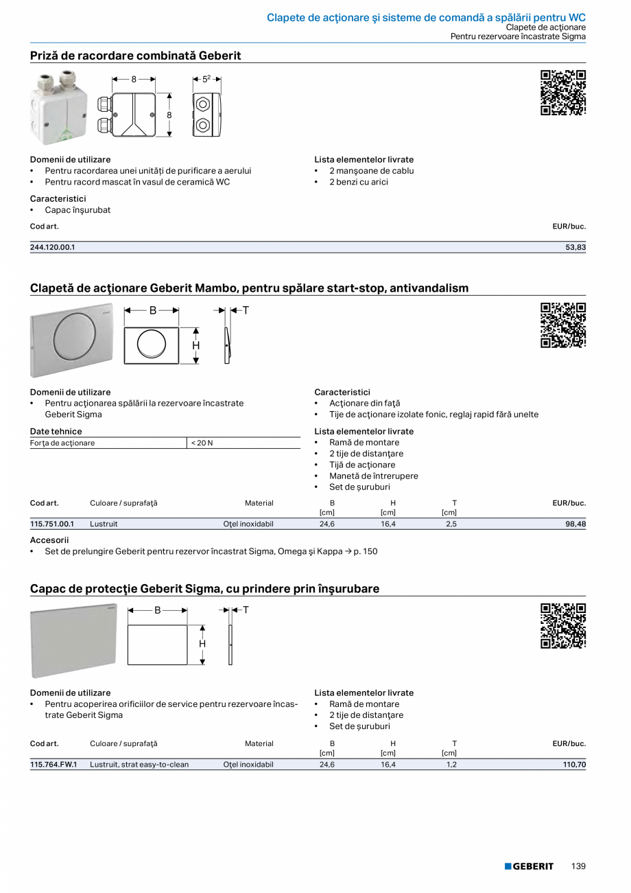 Pagina 138-Catalog GEBERIT - Sisteme sanitare - 2022  Catalog, brosura Romana oizolație, premontată
• Folie...