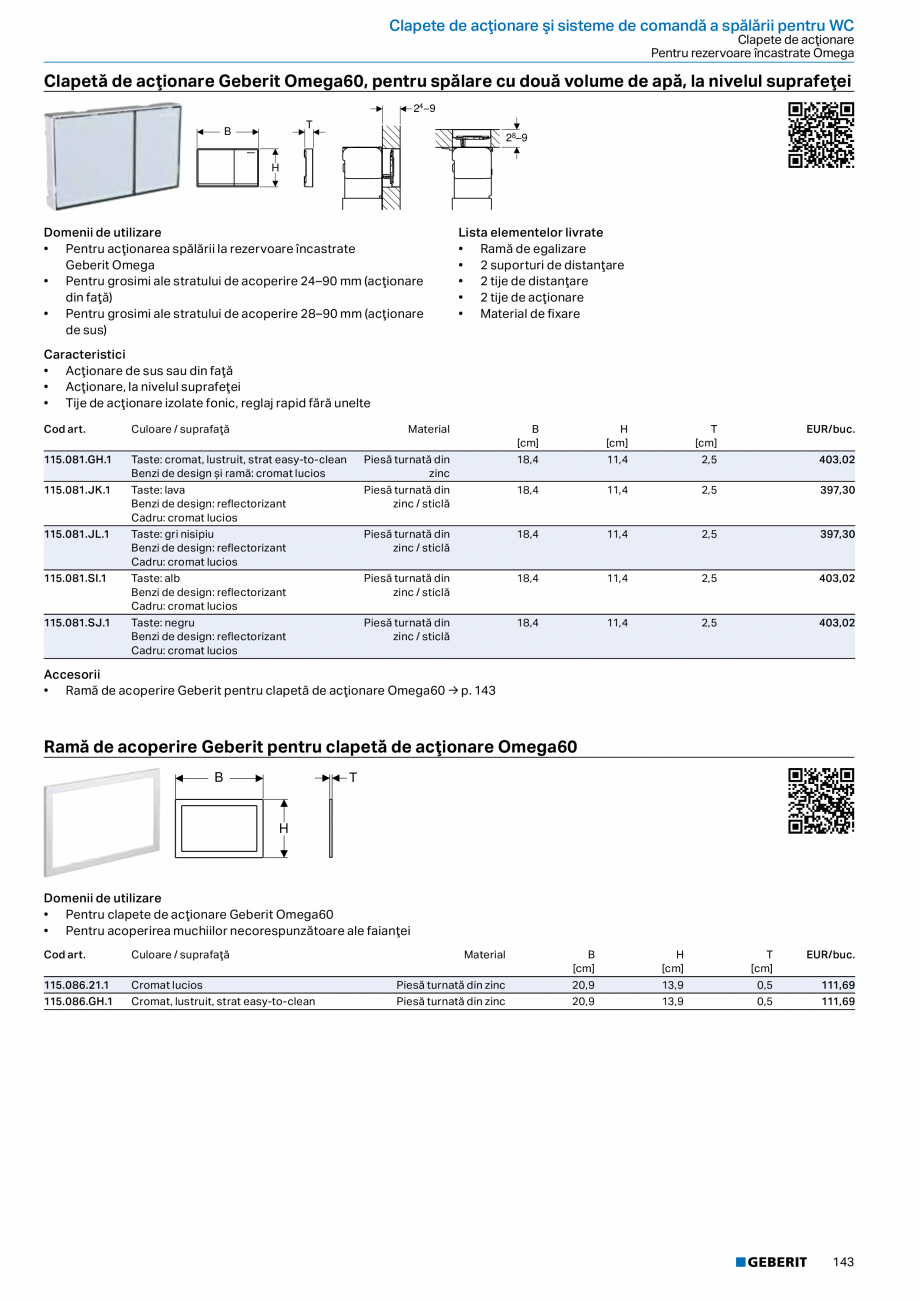 Pagina 142-Catalog GEBERIT - Sisteme sanitare - 2022  Catalog, brosura Romana  PE-HD, ø 40 mm
• Cot de...