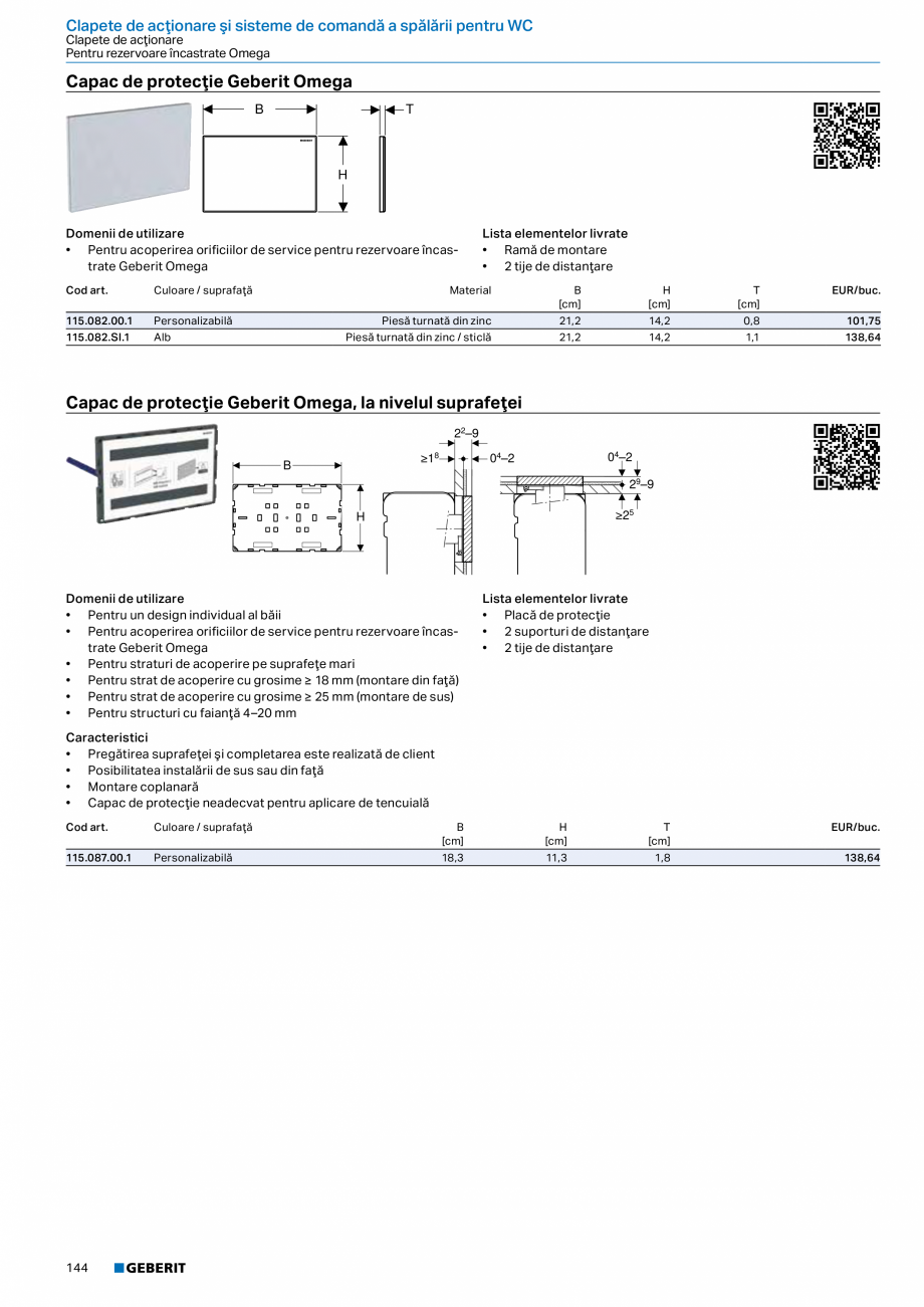 Pagina 143-Catalog GEBERIT - Sisteme sanitare - 2022  Catalog, brosura Romana ații aplicate la înălțimea...