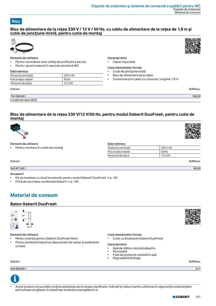 Pagina 150-Catalog GEBERIT - Sisteme sanitare - 2022  Catalog, brosura Romana p.
clasa D-s2, d0 conform DIN EN ...