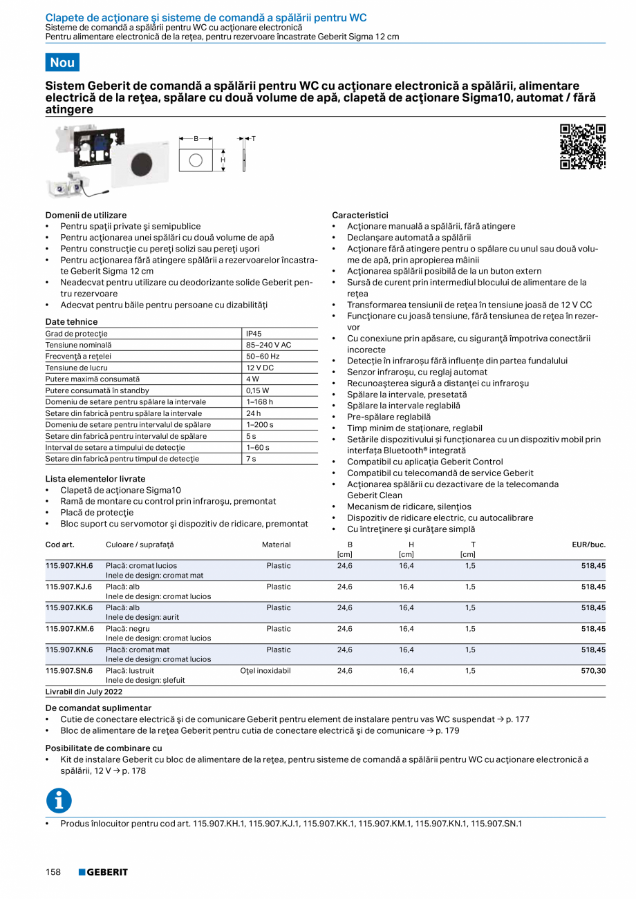 Pagina 157-Catalog GEBERIT - Sisteme sanitare - 2022  Catalog, brosura Romana entru WC suspendat
Geberit Duofix...