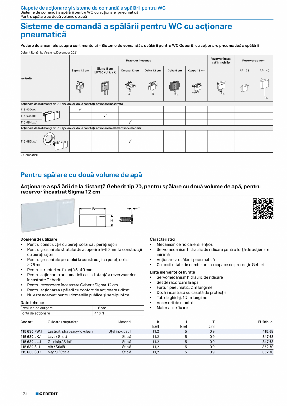 Pagina 173-Catalog GEBERIT - Sisteme sanitare - 2022  Catalog, brosura Romana  Racord de apă stânga sus
• ...