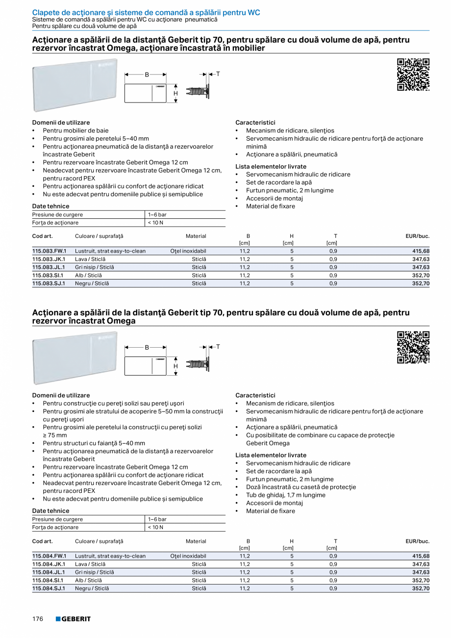 Pagina 175-Catalog GEBERIT - Sisteme sanitare - 2022  Catalog, brosura Romana ăţii şi a murdăriei
•...