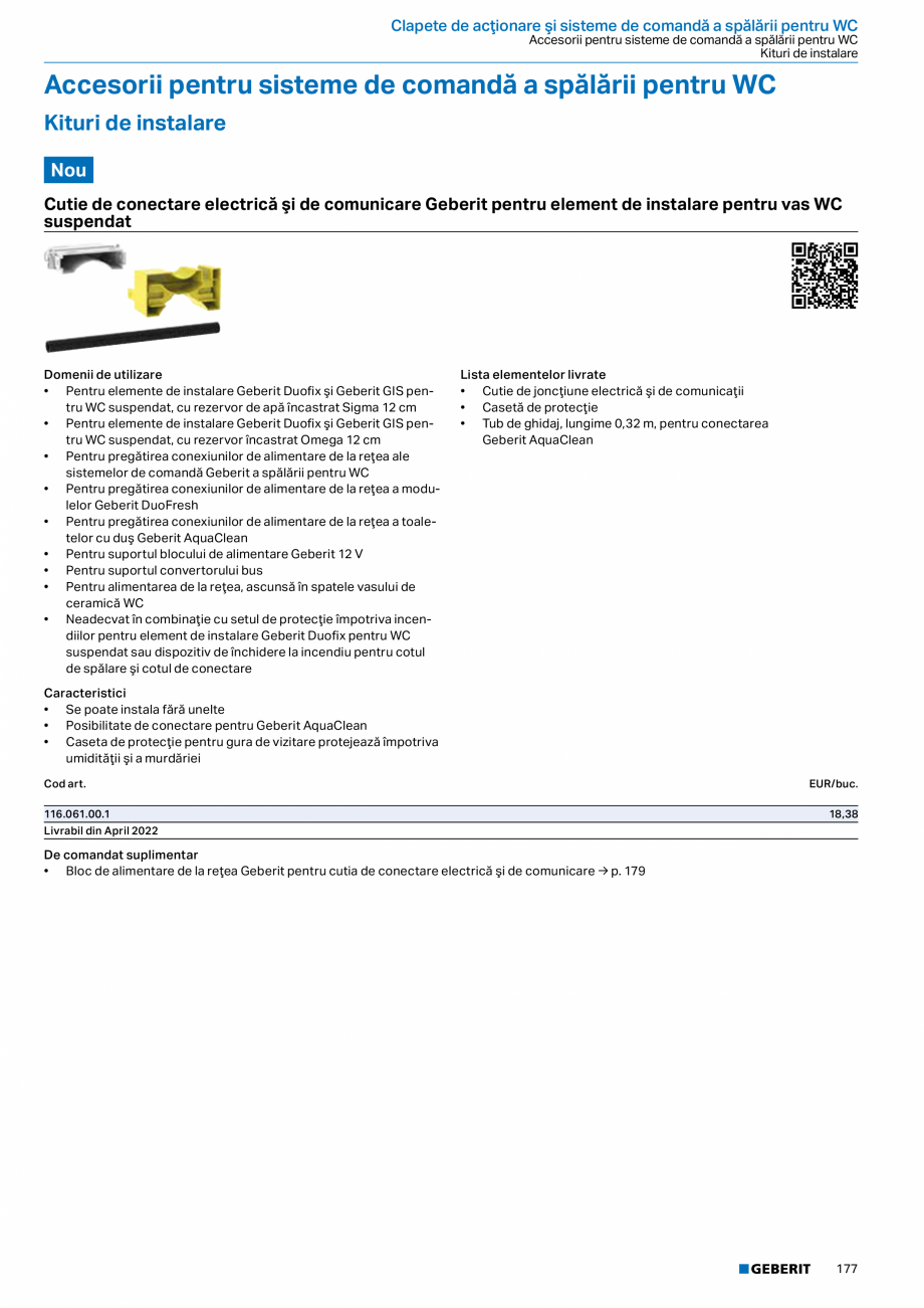 Pagina 176-Catalog GEBERIT - Sisteme sanitare - 2022  Catalog, brosura Romana ică
• Cot de spălare, sudat...