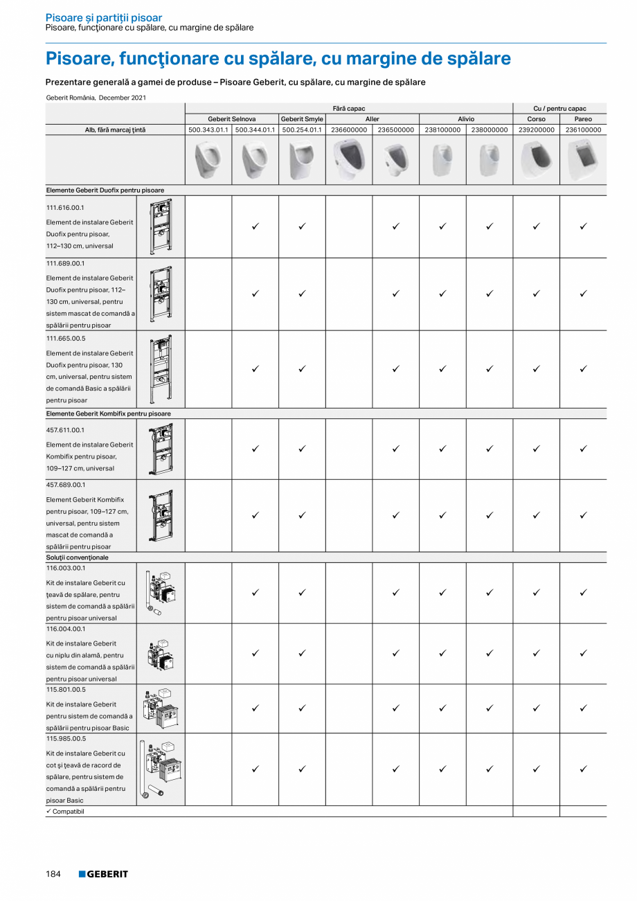Pagina 183-Catalog GEBERIT - Sisteme sanitare - 2022  Catalog, brosura Romana ălțime .  .  .  .  .  .  .  .  ...