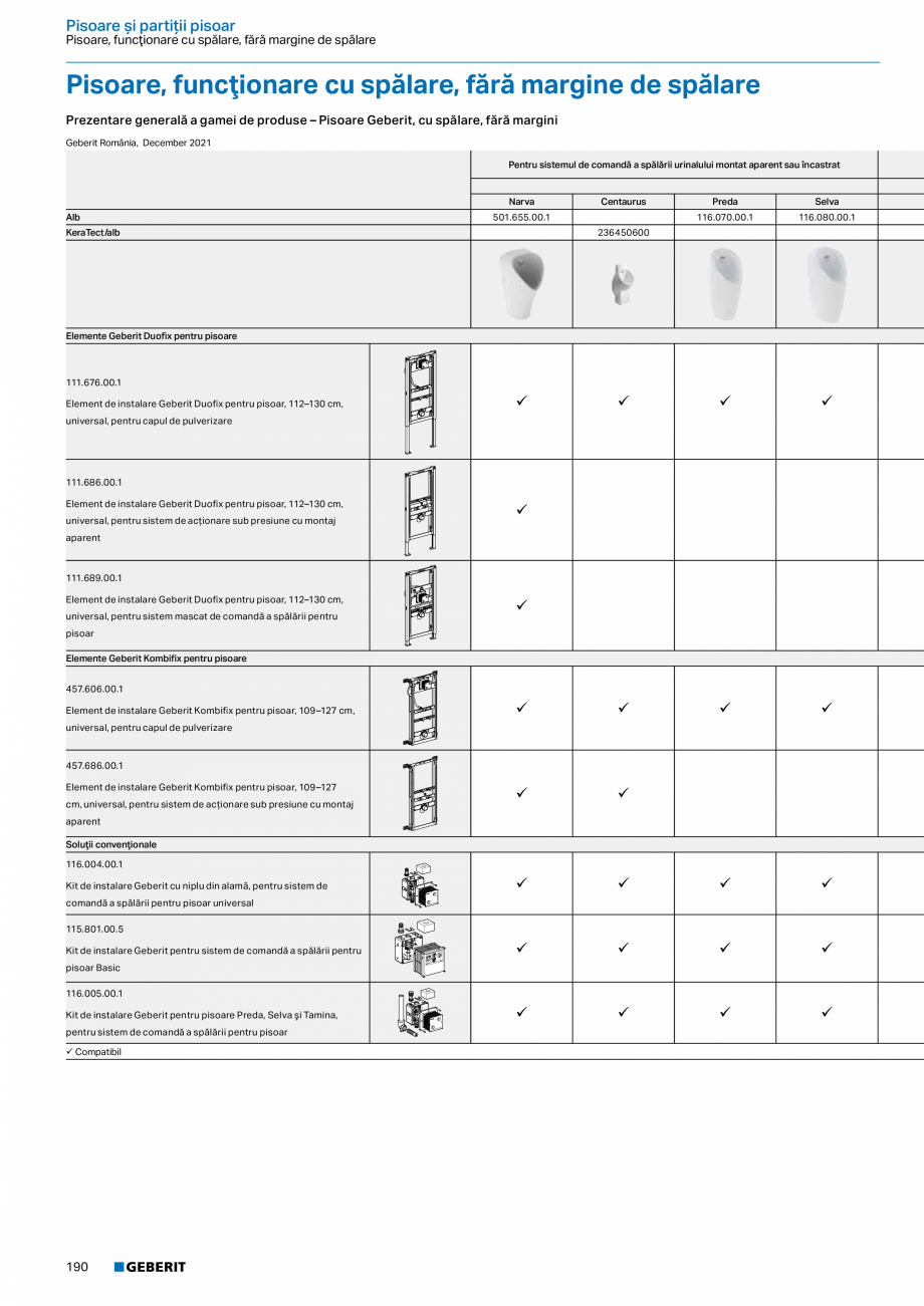 Pagina 189-Catalog GEBERIT - Sisteme sanitare - 2022  Catalog, brosura Romana apă
• Cu posibilitate de...