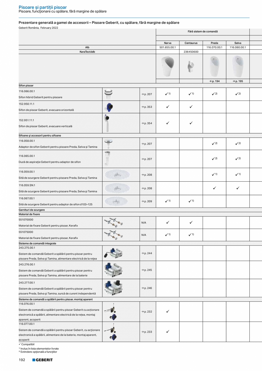 Pagina 191-Catalog GEBERIT - Sisteme sanitare - 2022  Catalog, brosura Romana lier de baie sau pentru montare...