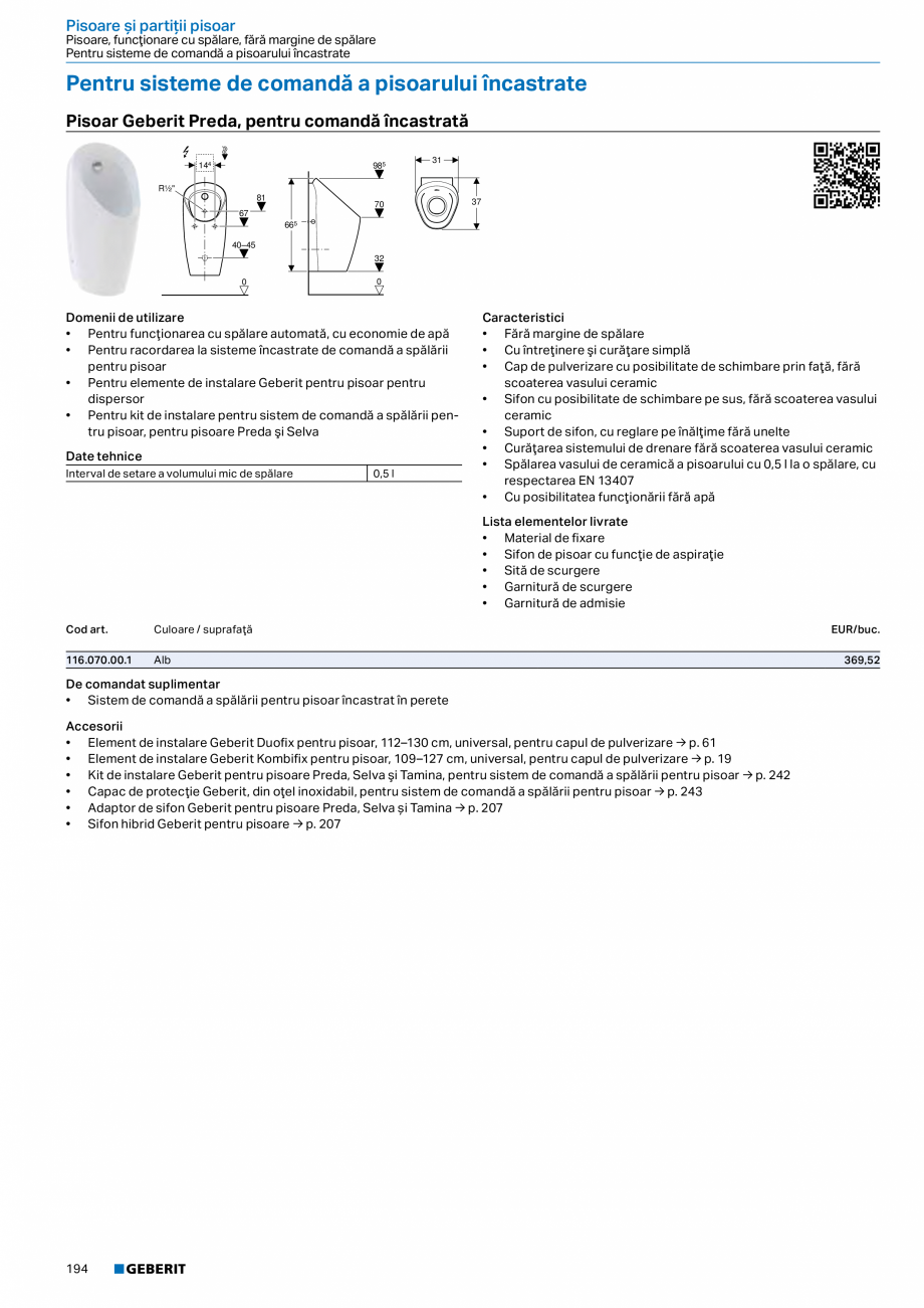Pagina 193-Catalog GEBERIT - Sisteme sanitare - 2022  Catalog, brosura Romana abil
• Conectare la alimentarea...