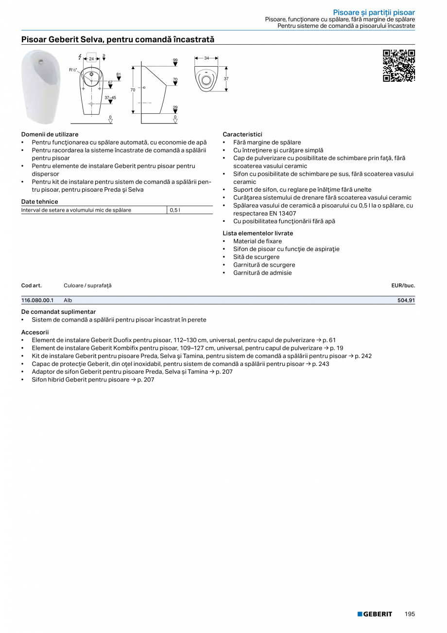 Pagina 194-Catalog GEBERIT - Sisteme sanitare - 2022  Catalog, brosura Romana n fabrică pentru volumul de...