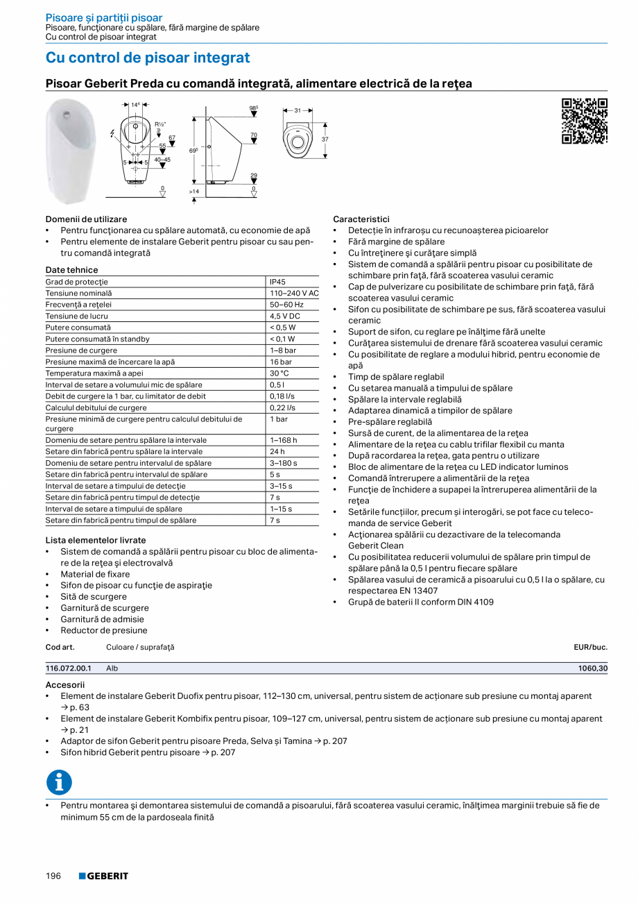 Pagina 195-Catalog GEBERIT - Sisteme sanitare - 2022  Catalog, brosura Romana 

0,5–10 bar

Zgomot pe...
