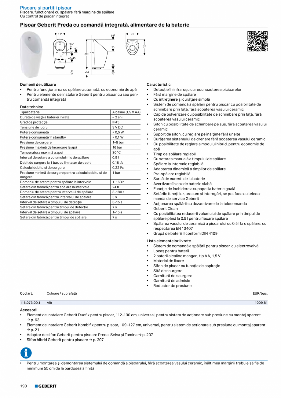 Pagina 197-Catalog GEBERIT - Sisteme sanitare - 2022  Catalog, brosura Romana înălțime

Caracteristici
•...