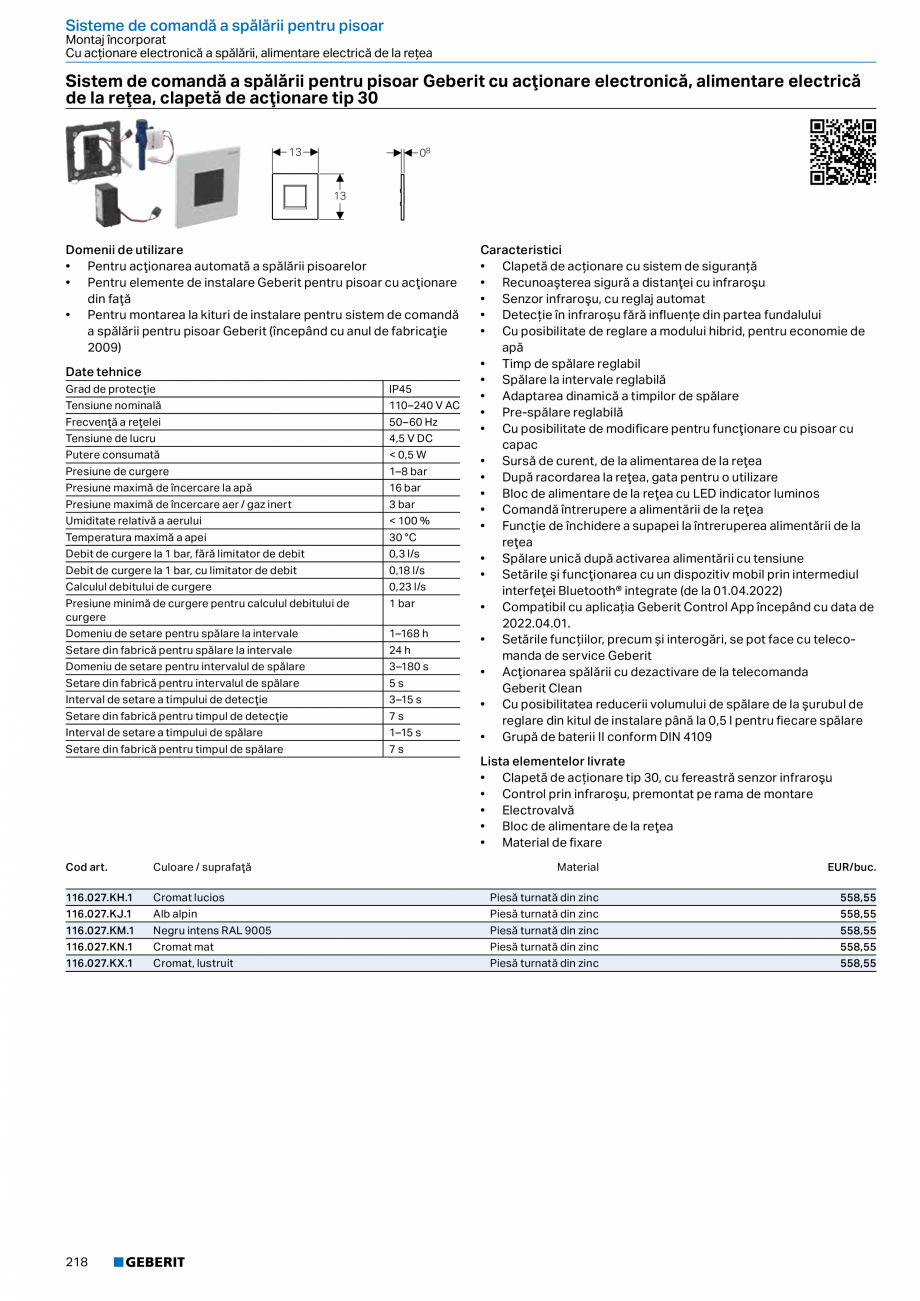 Pagina 217-Catalog GEBERIT - Sisteme sanitare - 2022  Catalog, brosura Romana 
• Pentru racorduri de...