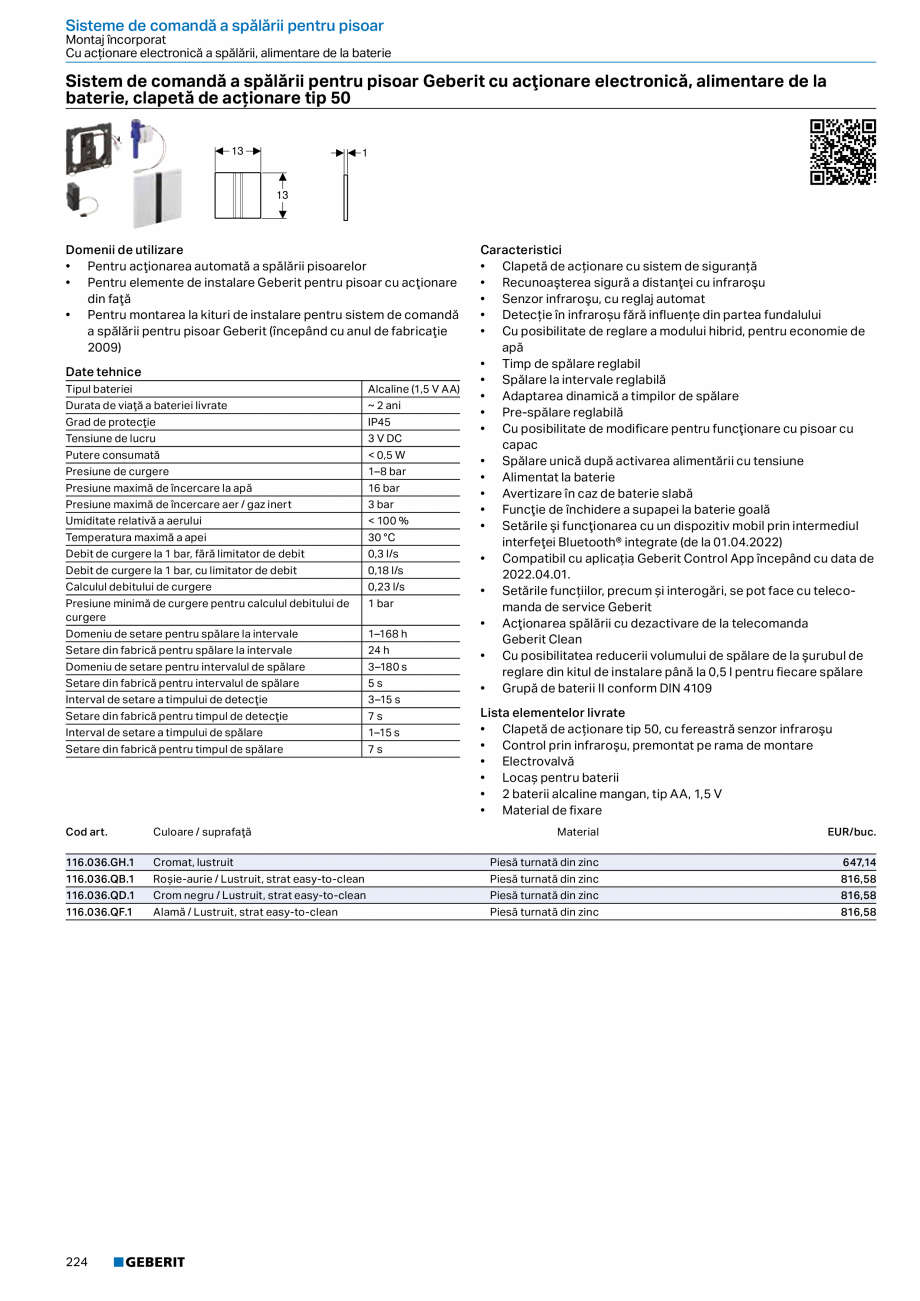 Pagina 223-Catalog GEBERIT - Sisteme sanitare - 2022  Catalog, brosura Romana ntru alimentare electronică de...