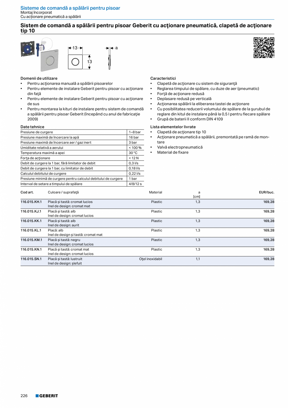 Pagina 225-Catalog GEBERIT - Sisteme sanitare - 2022  Catalog, brosura Romana  .  .  .  .  .  .  .  .  .  .  . ...