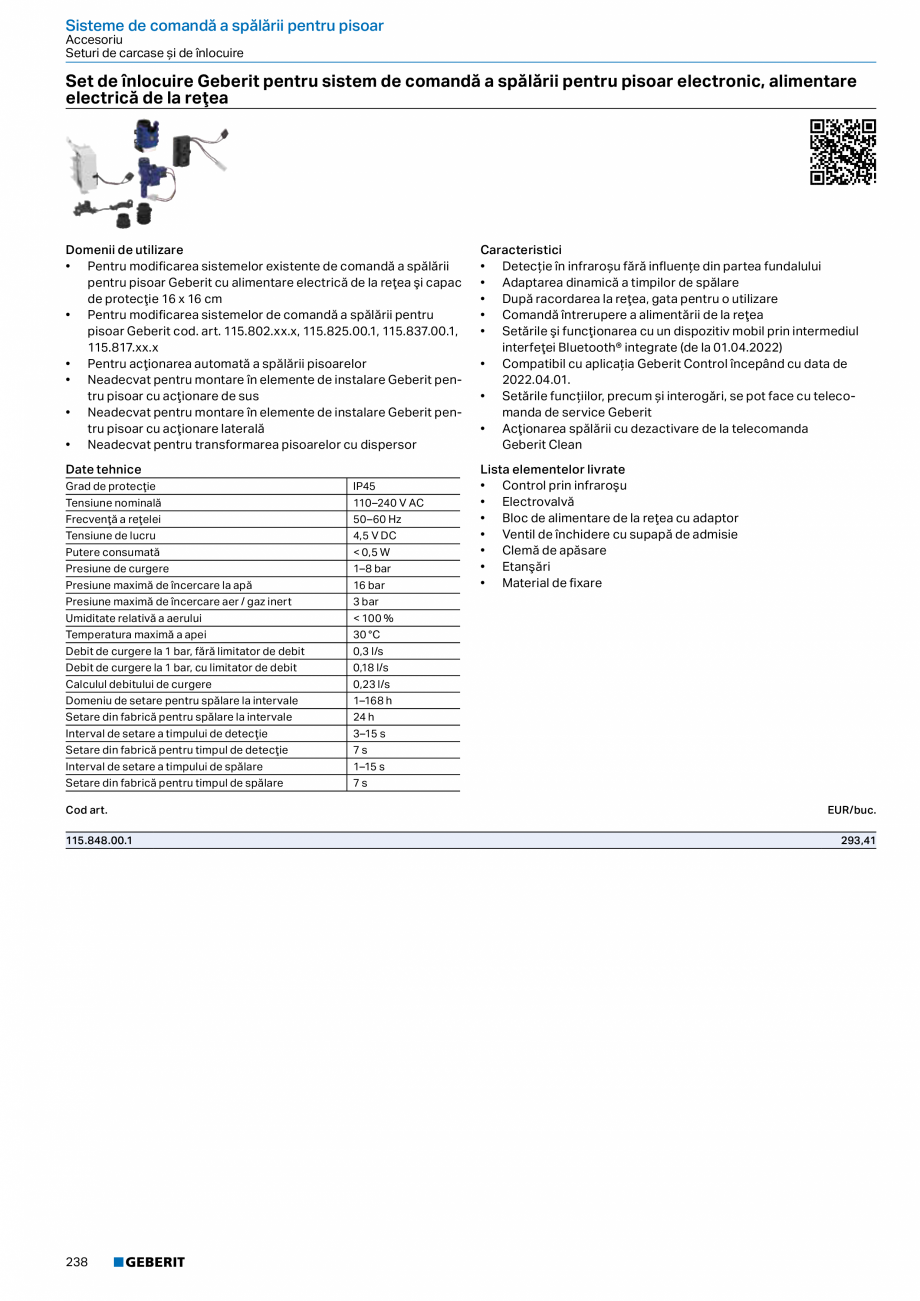 Pagina 237-Catalog GEBERIT - Sisteme sanitare - 2022  Catalog, brosura Romana te de acţionare şi sisteme de...