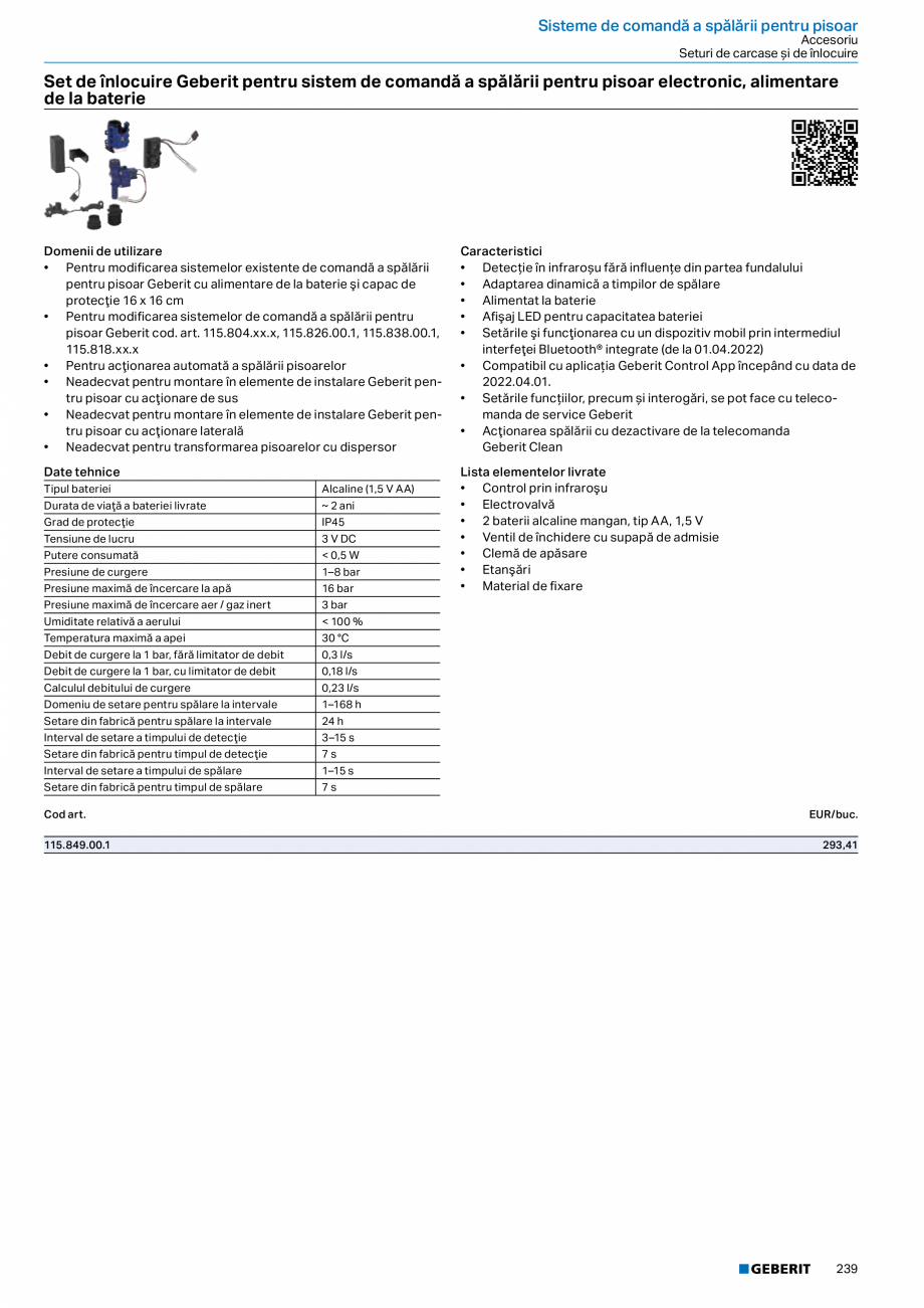 Pagina 238-Catalog GEBERIT - Sisteme sanitare - 2022  Catalog, brosura Romana ionare

< 20 N

Cod art.
...