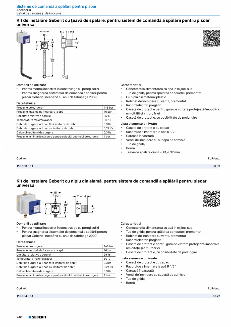 Pagina 239-Catalog GEBERIT - Sisteme sanitare - 2022  Catalog, brosura Romana și butoane: Nuc american

Piesă...