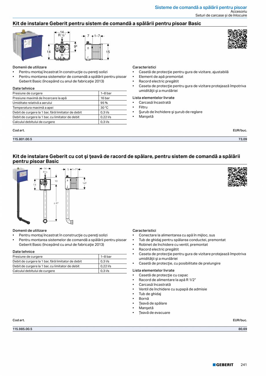 Pagina 240-Catalog GEBERIT - Sisteme sanitare - 2022  Catalog, brosura Romana rit DuoFresh cu acţionare...