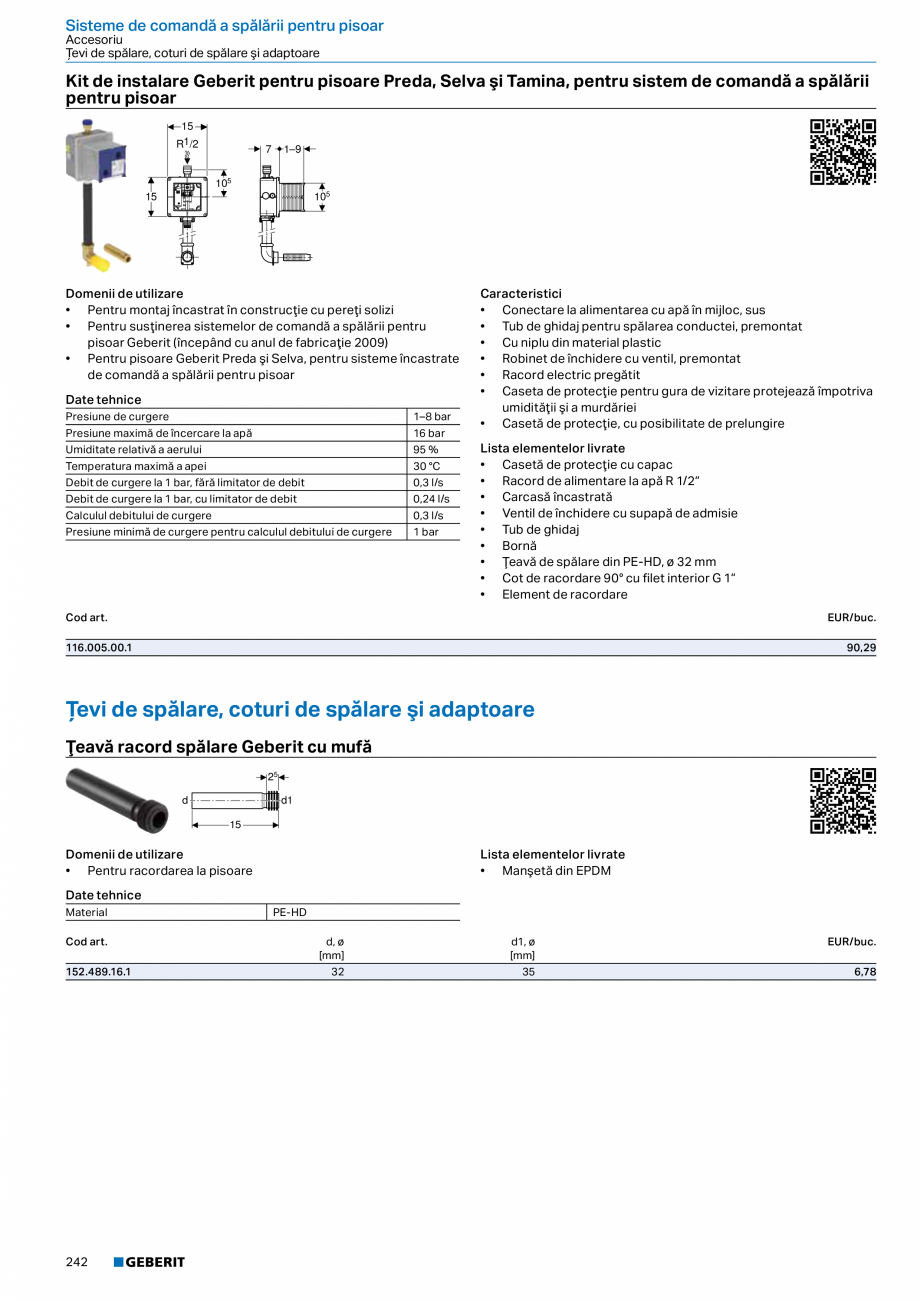 Pagina 241-Catalog GEBERIT - Sisteme sanitare - 2022  Catalog, brosura Romana  pentru WC
Clapete de acţionare
...