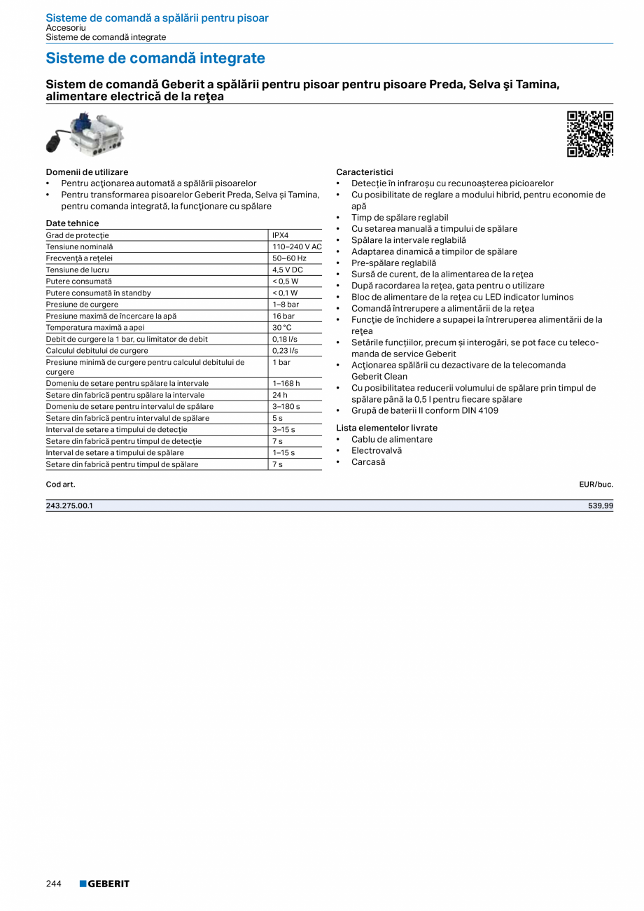 Pagina 243-Catalog GEBERIT - Sisteme sanitare - 2022  Catalog, brosura Romana 131
• Modul Geberit DuoFresh cu...