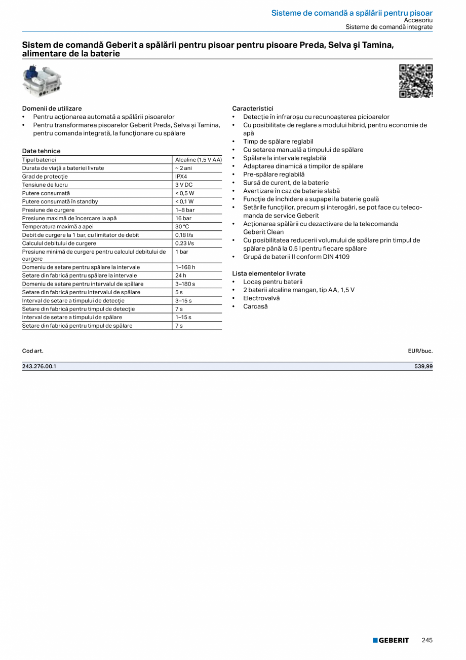 Pagina 244-Catalog GEBERIT - Sisteme sanitare - 2022  Catalog, brosura Romana eberit pentru rezervor încastrat...