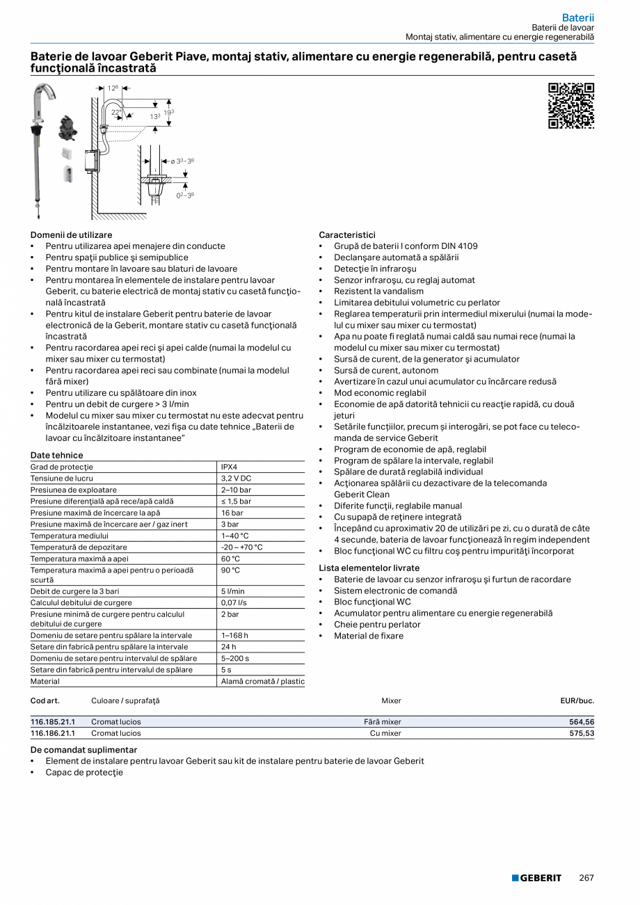 Pagina 266-Catalog GEBERIT - Sisteme sanitare - 2022  Catalog, brosura Romana o-clean
• Tije de acţionare...