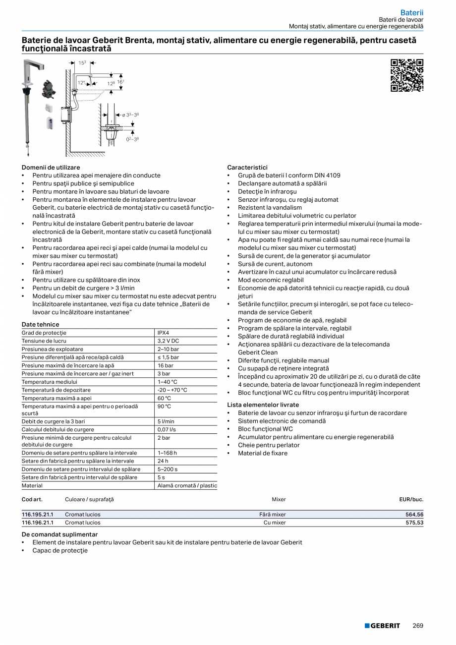 Pagina 268-Catalog GEBERIT - Sisteme sanitare - 2022  Catalog, brosura Romana  batonul de curăţare Geberit...