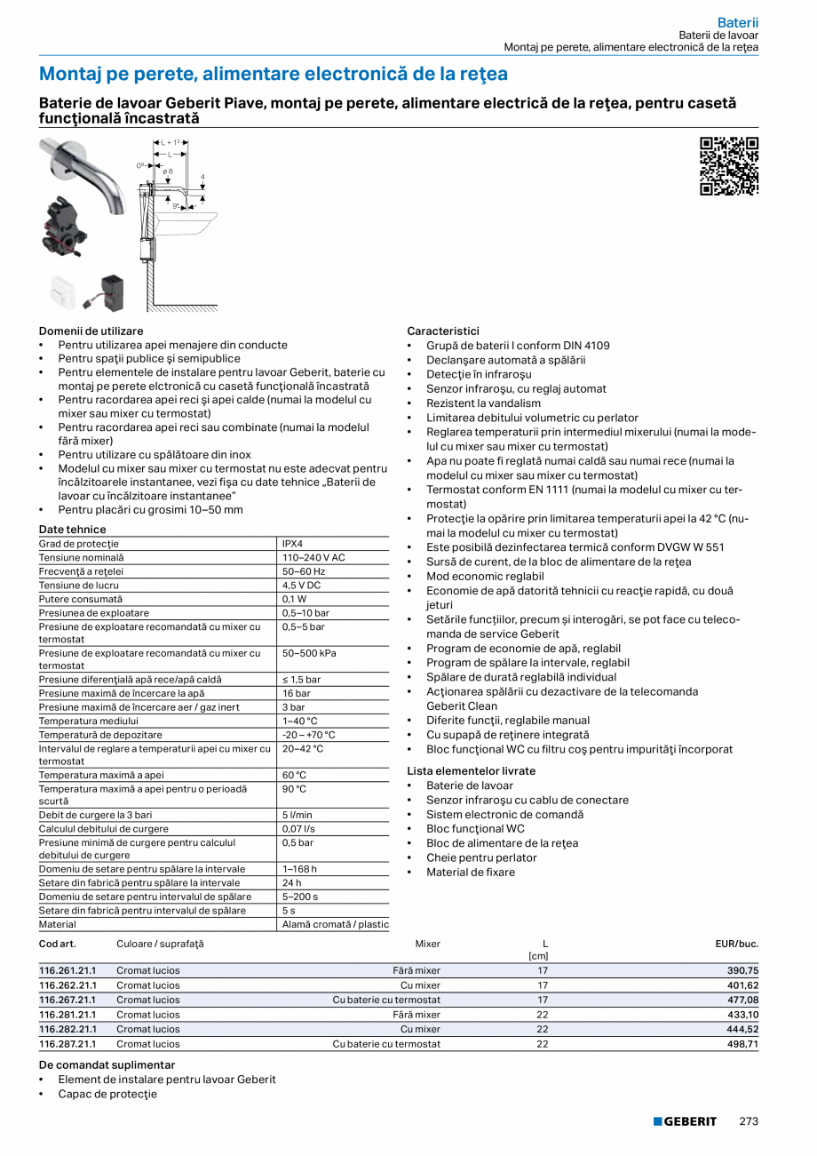 Pagina 272-Catalog GEBERIT - Sisteme sanitare - 2022  Catalog, brosura Romana  design și ramă: cromat lucios
...