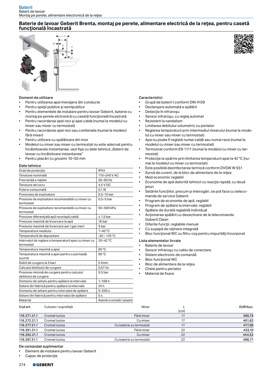 Pagina 273-Catalog GEBERIT - Sisteme sanitare - 2022  Catalog, brosura Romana elor livrate
• 2 coturi de...