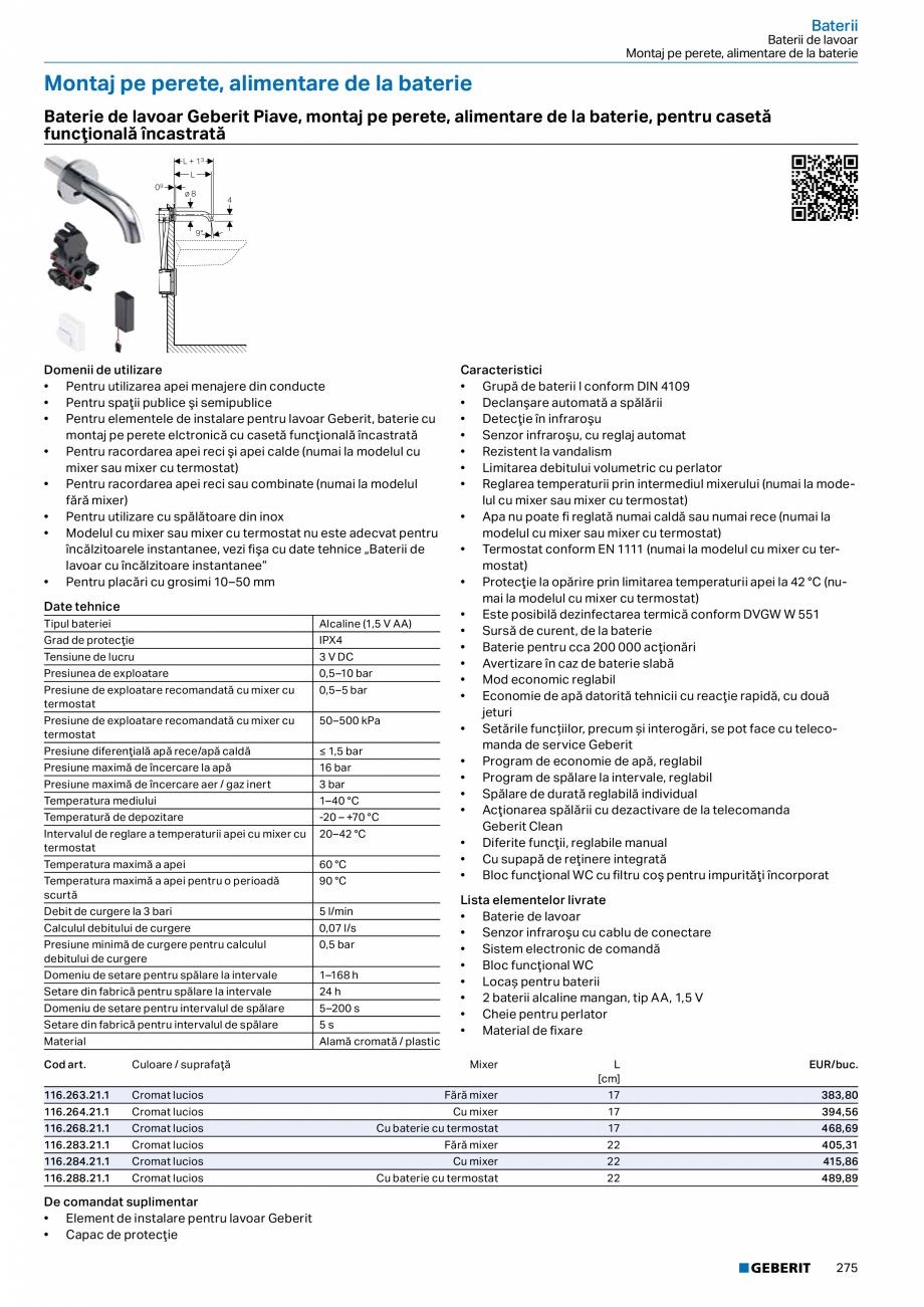 Pagina 274-Catalog GEBERIT - Sisteme sanitare - 2022  Catalog, brosura Romana entru acţionarea spălării cu...