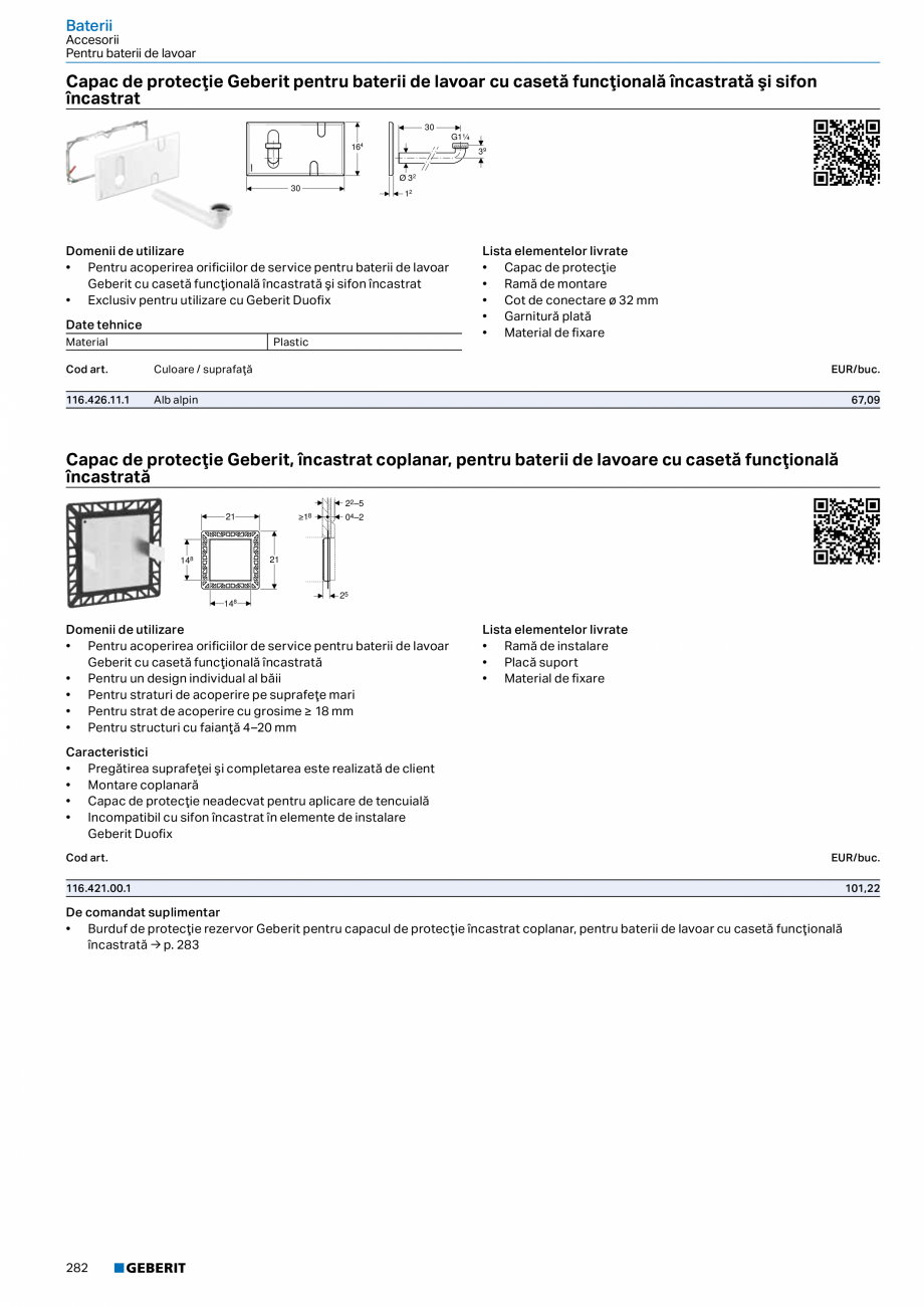 Pagina 281-Catalog GEBERIT - Sisteme sanitare - 2022  Catalog, brosura Romana ordare combinată Geberit → p. ...
