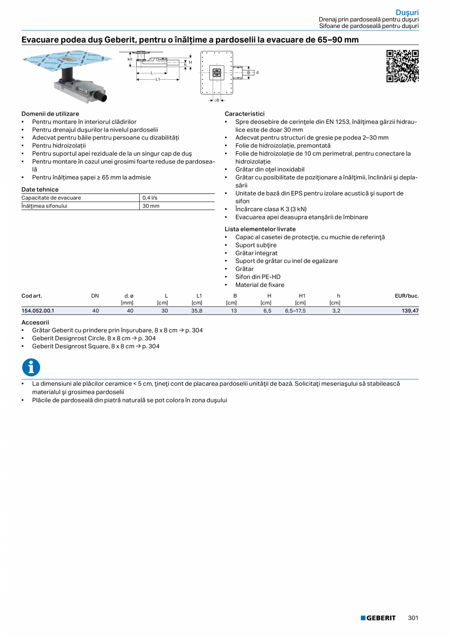 Pagina 300-Catalog GEBERIT - Sisteme sanitare - 2022  Catalog, brosura Romana elul suprafeţei

²


...