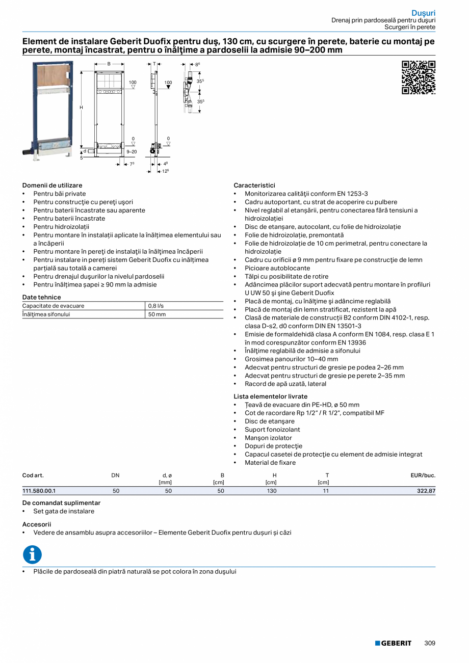 Pagina 308-Catalog GEBERIT - Sisteme sanitare - 2022  Catalog, brosura Romana lizare
• Pentru un design...
