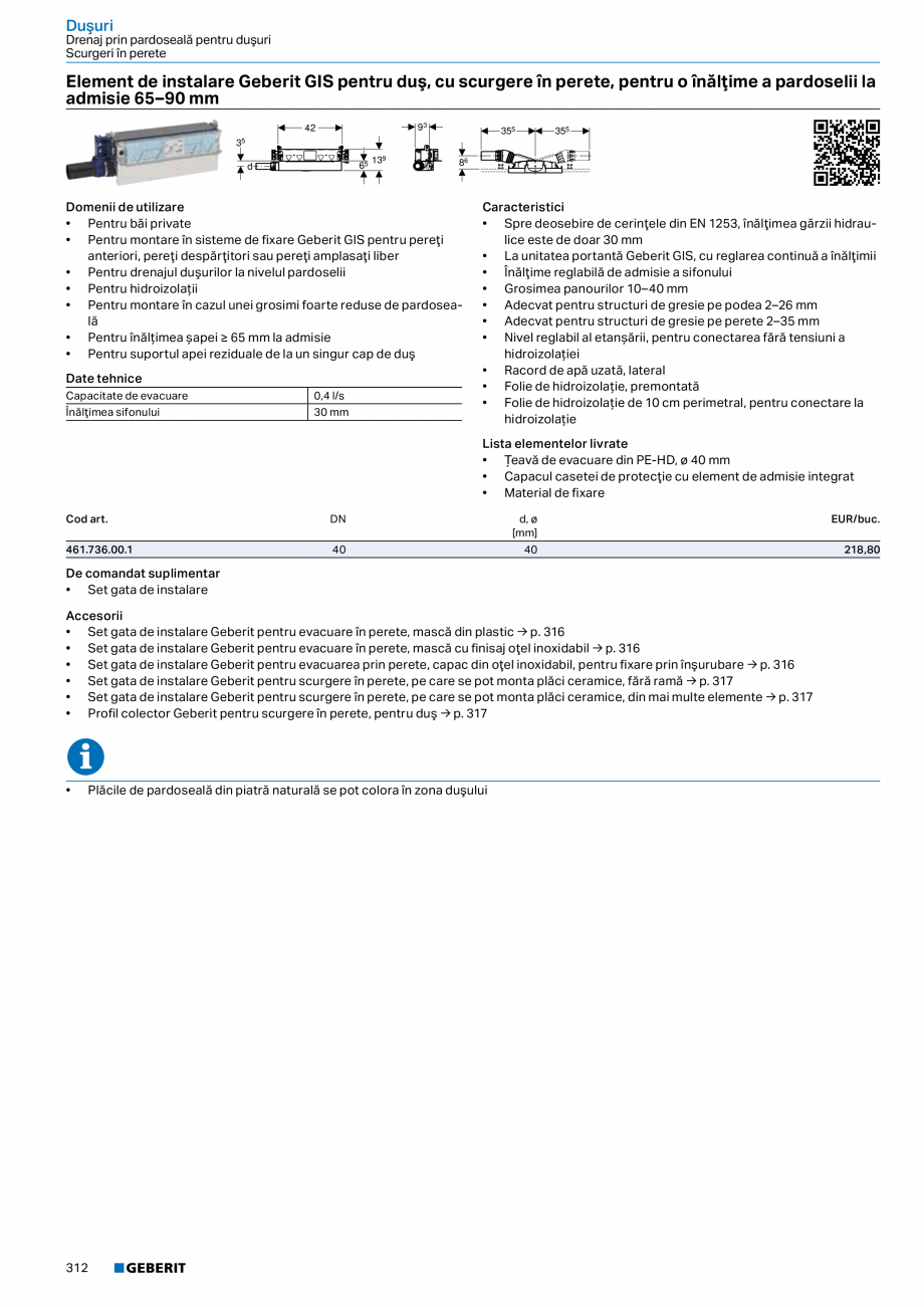 Pagina 311-Catalog GEBERIT - Sisteme sanitare - 2022  Catalog, brosura Romana la rezervoare încastrate Geberit...