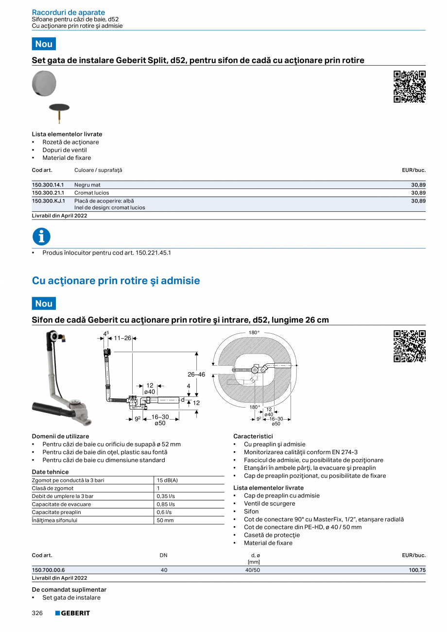 Pagina 325-Catalog GEBERIT - Sisteme sanitare - 2022  Catalog, brosura Romana ent în doză încastrată...