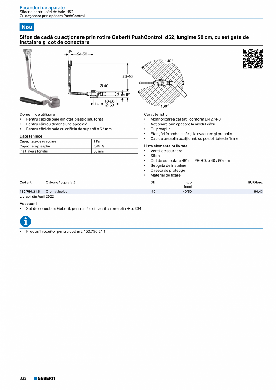 Pagina 331-Catalog GEBERIT - Sisteme sanitare - 2022  Catalog, brosura Romana cu aplicaţia Geberit Control
•...
