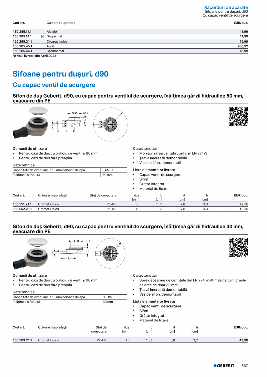 Pagina 336-Catalog GEBERIT - Sisteme sanitare - 2022  Catalog, brosura Romana omandă a spălării pentru WC cu...