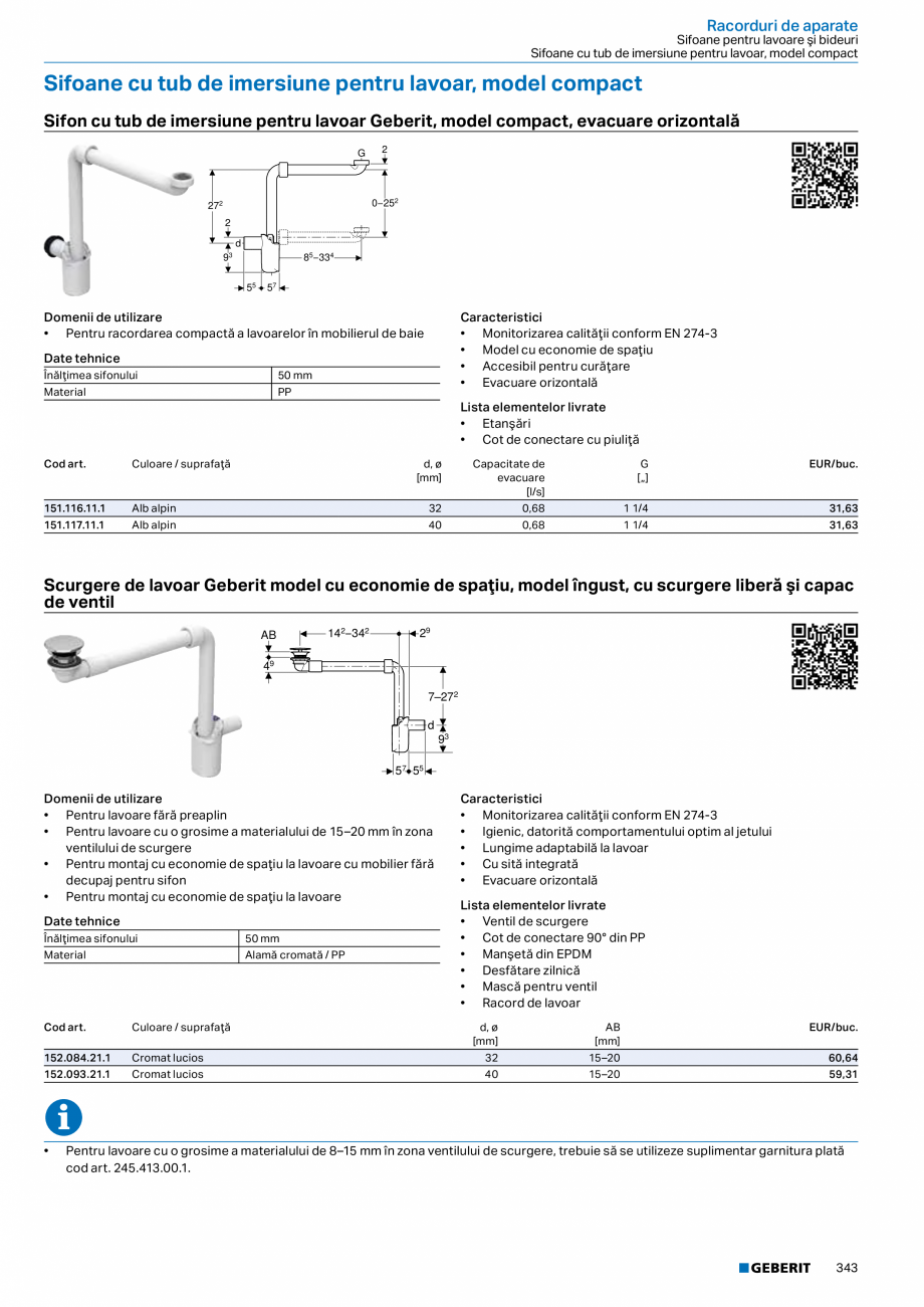 Pagina 342-Catalog GEBERIT - Sisteme sanitare - 2022  Catalog, brosura Romana ăsare, cu siguranţă împotriva...