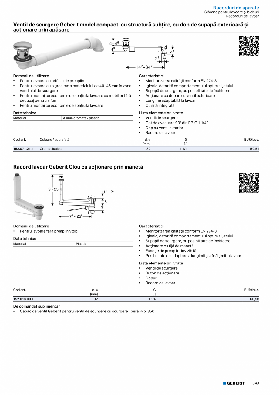 Pagina 348-Catalog GEBERIT - Sisteme sanitare - 2022  Catalog, brosura Romana n fabrică pentru spălare la...