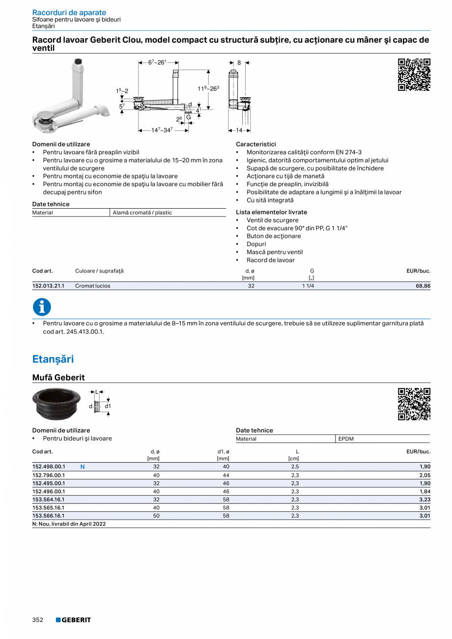 Pagina 351-Catalog GEBERIT - Sisteme sanitare - 2022  Catalog, brosura Romana tru WC cu acţionare electronică...