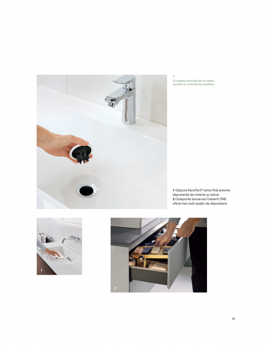 Pagina 45-Catalog GEBERIT - Colectii de baie - 2022  Catalog, brosura Romana  culorii alese pentru
mobilier, ...