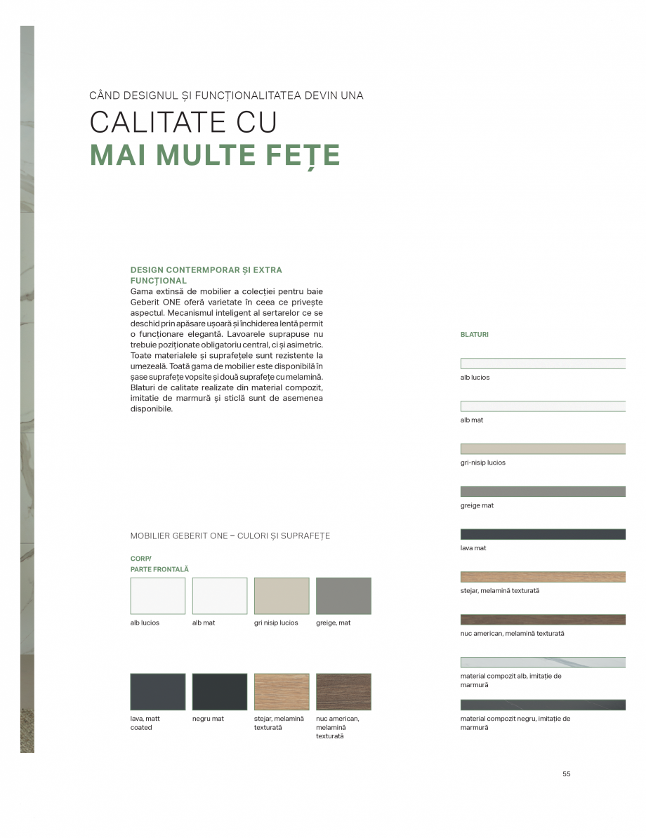 Pagina 51-Catalog GEBERIT - Colectii de baie - 2022  Catalog, brosura Romana  minimalistă a băii.
Părțile ...