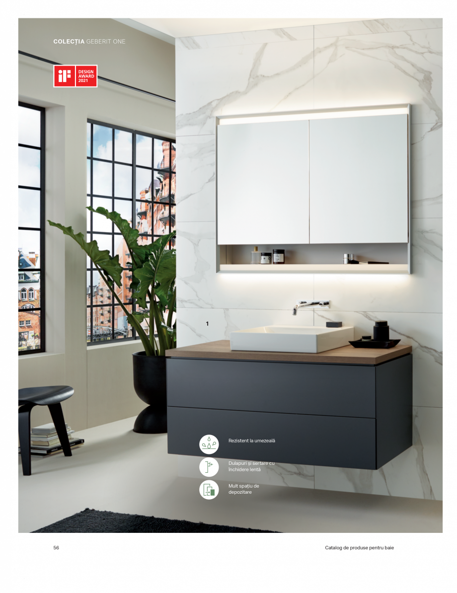 Pagina 52-Catalog GEBERIT - Colectii de baie - 2022  Catalog, brosura Romana avoar și dulapul înalt sunt...