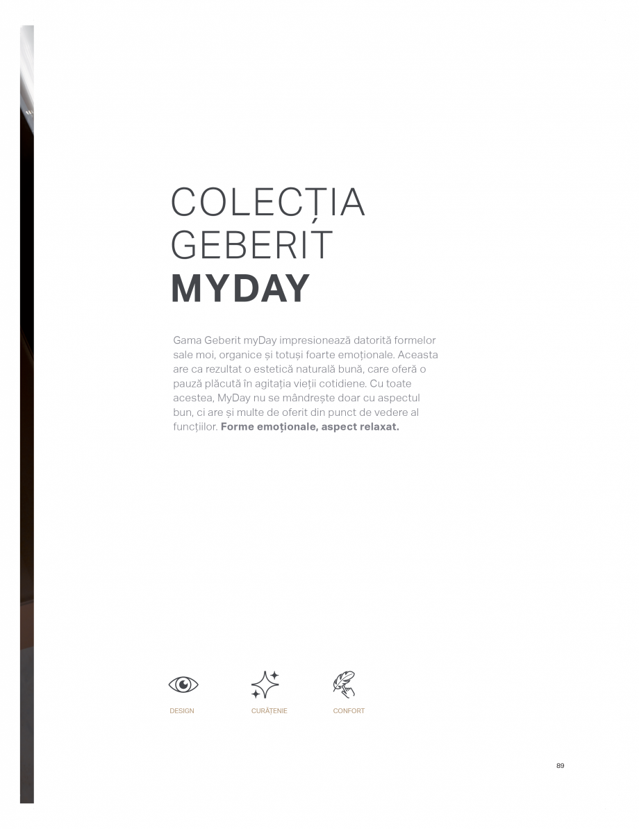 Pagina 85-Catalog GEBERIT - Colectii de baie - 2022  Catalog, brosura Romana LARE
Părțile din față și...