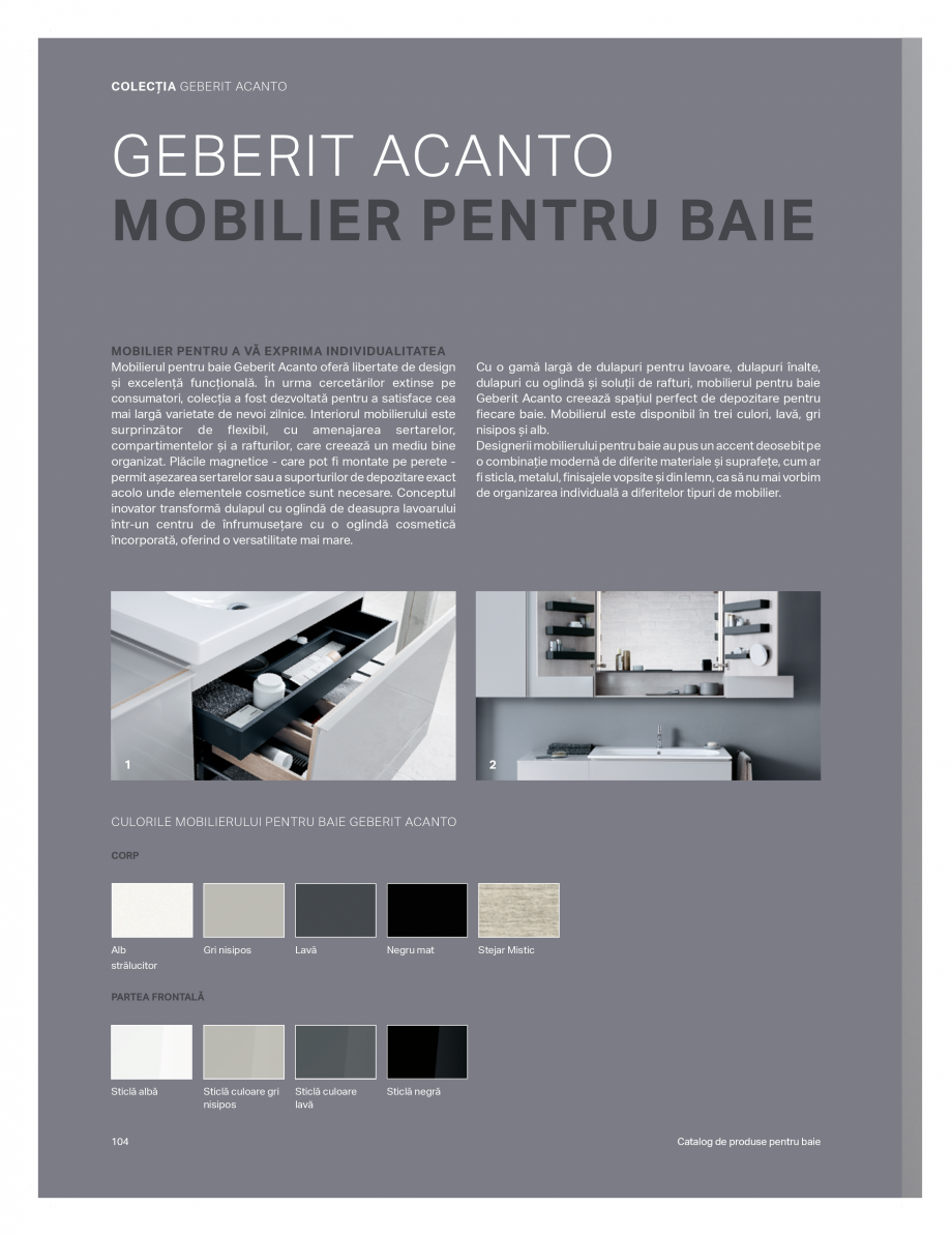 Pagina 100-Catalog GEBERIT - Colectii de baie - 2022  Catalog, brosura Romana senzația placută la atingere cu...