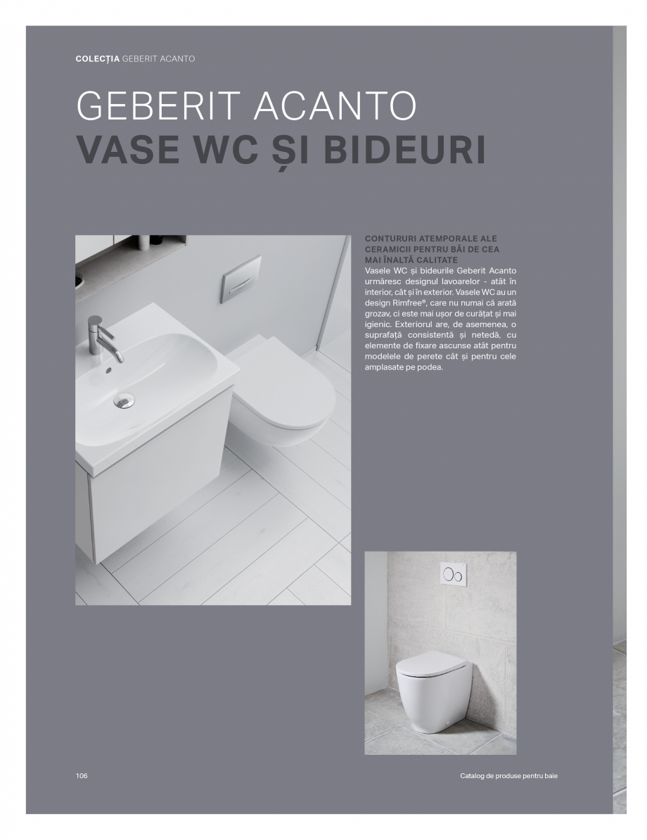Pagina 102-Catalog GEBERIT - Colectii de baie - 2022  Catalog, brosura Romana perit cu
materiale de finisare...