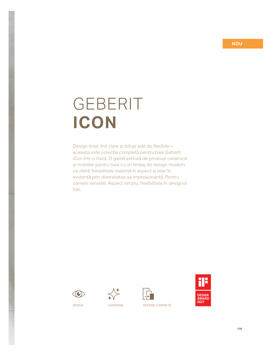 Pagina 105-Catalog GEBERIT - Colectii de baie - 2022  Catalog, brosura Romana  margini, asigură
spălarea...